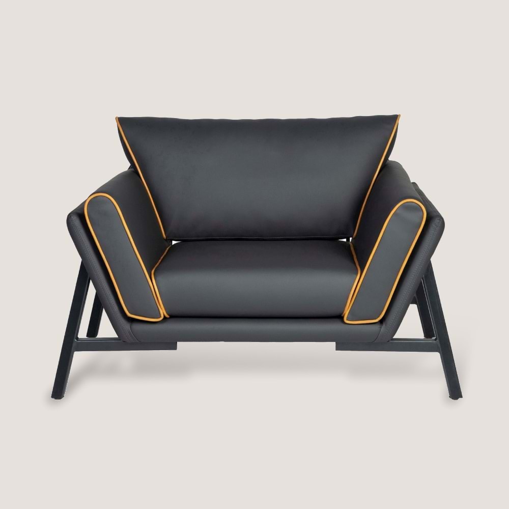 Bekleme Grubu Tekli Koltuk - Siyah - Sarı