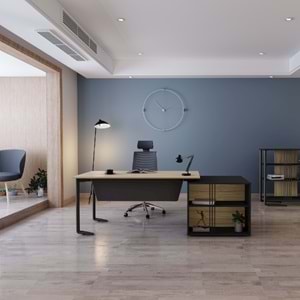 Up Chrome Üst Yönetici Takımı - Metalik Meşe - Siyah